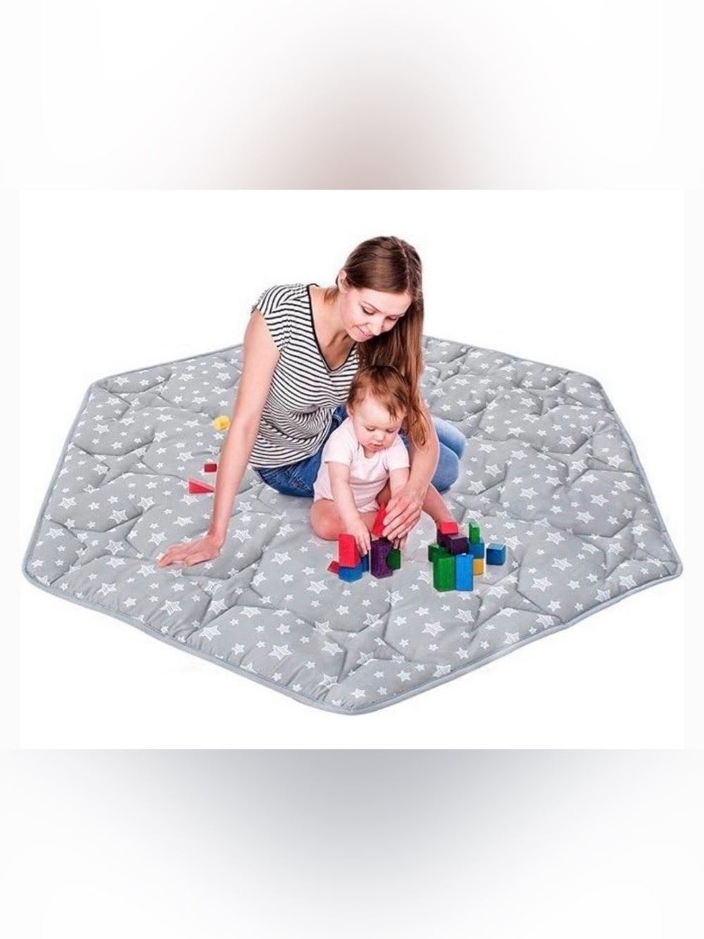 NWT - Moonsea Gray and White Star Play Mat